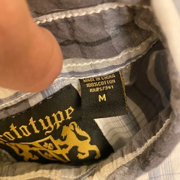 Pearl Snap Button Sz Medium. Prototype Brand Cotton Plaid Western Shirt EUC - Picture 8 of 8